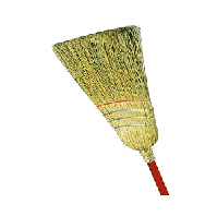 Escoba de mijo 7 hilos con baston rojo