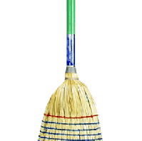 Escoba de mijo 8 hilos con baston verde