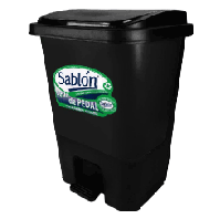 Bote de Pedal para Basura Orgánica de 17 Lts Negro y Verde Sablón Reciclaje