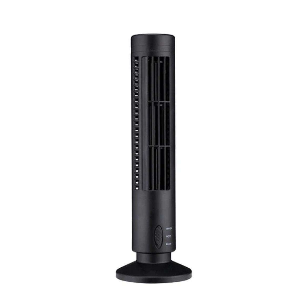 VENTILADOR DE TORRE LED SIN ASPAS, AIRE ACONDICIONADO PORTÁTIL SIN HOJAS, 2 VELOCIDADES